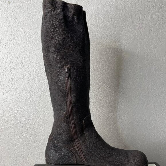 MOMA Avantgarde Brown Western High Boot Biker Motorcycle Zip Womens 9.5 US/40 EU - Picture 2 of 13